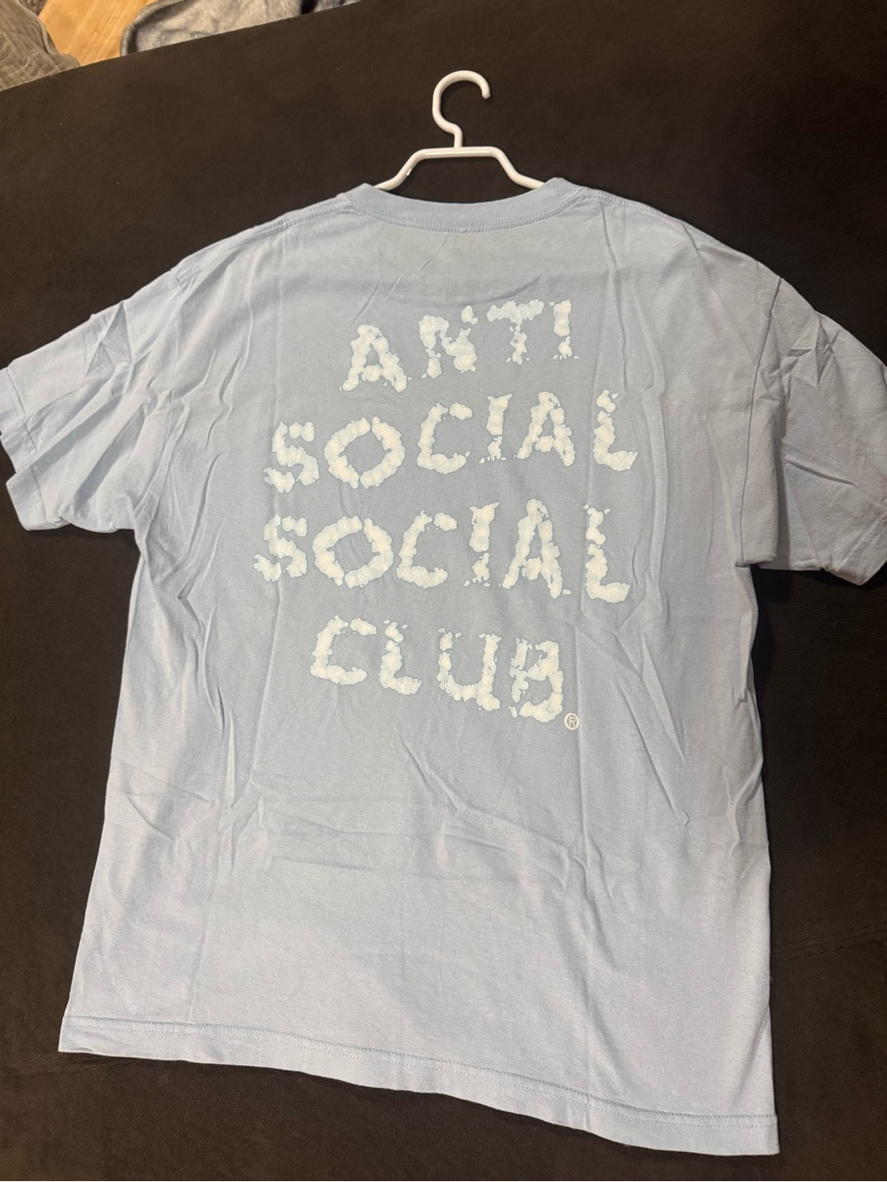 Anti Social Social Club Light Blue Tee with White Cloud Graphic